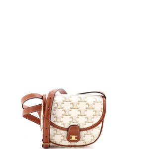 Celine Mini Besace Flap Bag Triomphe Coated Canvas